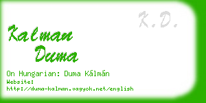 kalman duma business card